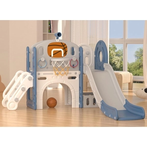 XJD 8-in-1 Toddler Slide & Playset Blue Gray