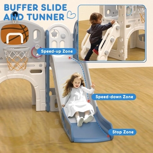 XJD 8-in-1 Toddler Slide & Playset Blue Gray