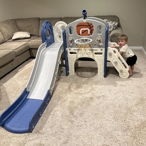 XJD 8-in-1 Toddler Slide & Playset Blue Gray
