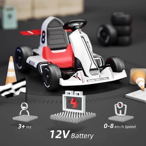 XJD Electric Go Kart for Kids Ages 3–8 White