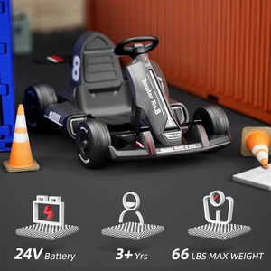 XJD Electric Go Kart for Kids Ages 3–8 Black