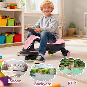 XJD Electric Wiggle Car for Kids Pink
