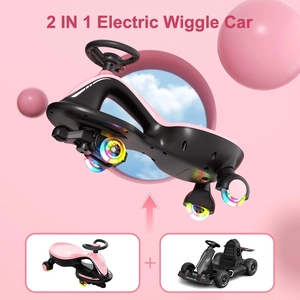 XJD Electric Wiggle Car for Kids Pink