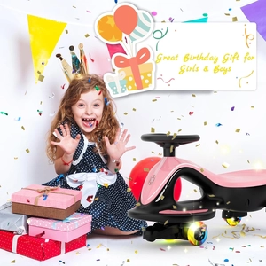 XJD Electric Wiggle Car for Kids Pink