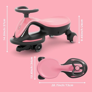 XJD Electric Wiggle Car for Kids Pink