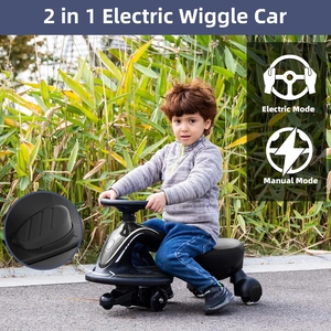 XJD Electric Wiggle Car for Kids Black