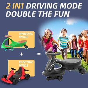 XJD Electric Wiggle Car for Kids Black