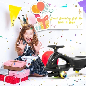 XJD Electric Wiggle Car for Kids Black