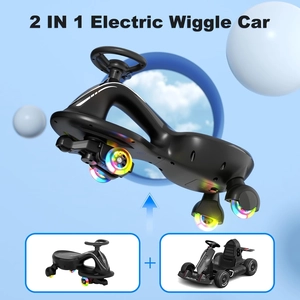 XJD Electric Wiggle Car for Kids Black
