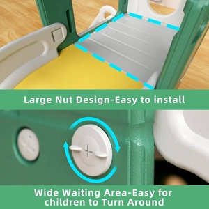 XJD 5-in-1 Toddler Slide Set In Yellow Green