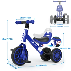 XJD 3-in-1 Kids Tricycle for 10 Months–3 Years