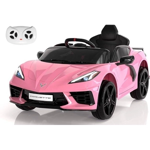 XJD Chevrolet Corvette C8 Electric Car for Kids Pink