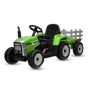 XJD Kids Electric Tractor with Trailer Green