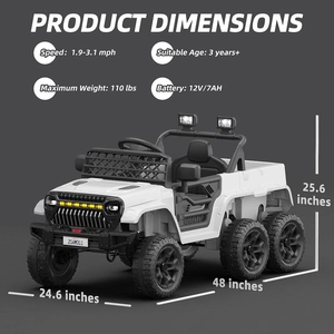 XJD Kids Electric Ride-On Truck White