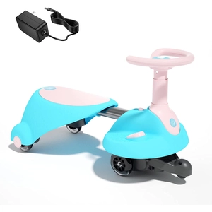 XJD Electric Wiggle Car Pink Adjustable length