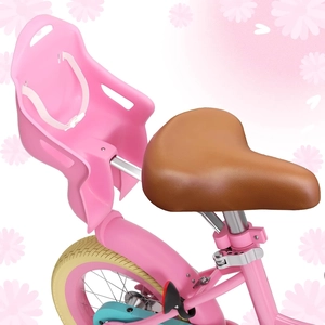 XJD Girls Bike for Toddlers 3-9 Years Old Kids, 12 14 16 Inch Kids Bike with Training Wheels, Streamers, Basket and Doll Seat