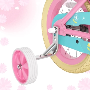 XJD Girls Bike for Toddlers 3-9 Years Old Kids, 12 14 16 Inch Kids Bike with Training Wheels, Streamers, Basket and Doll Seat