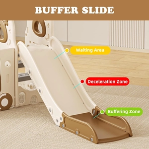 XJD 4 in 1 Toddler Slide, Kids Slide for 1-3 Toddler Outdoor Playset | Multifunctional toddler climber slide equipped with basketball hoop and matching ball for all weather indoor and outdoor play