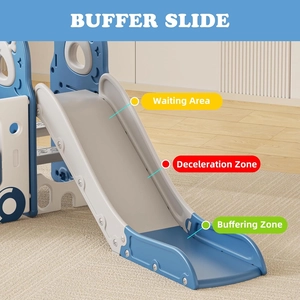 XJD 4 in 1 Toddler Slide, Kids Slide for 1-3 Toddler Outdoor Playset | Multifunctional toddler climber slide equipped with basketball hoop and matching ball for all weather indoor and outdoor play