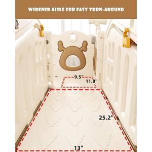 XJD 10 in 1 Toddler Slide, Kids Slide for Toddlers 1-3, Toddler Play Climber Slide Playset with Basketball Hoop and Ball,Toddlers Outdoor Indoor Playground (Brown, Large)