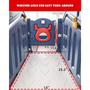 XJD 10 in 1 Toddler Slide, Kids Slide for Toddlers 1-3, Toddler Play Climber Slide Playset with Basketball Hoop and Ball,Toddlers Outdoor Indoor Playground (Blue Red, Large)