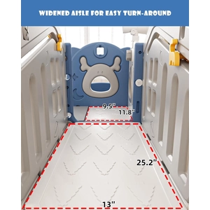 XJD 10 in 1 Toddler Slide, Kids Slide for Toddlers 1-3, Toddler Play Climber Slide Playset with Basketball Hoop and Ball,Toddlers Outdoor Indoor Playground (Blue, Large)