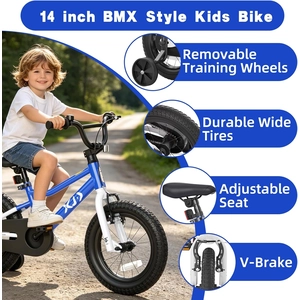 XJD 12 14 16 inch Kids Bike BMX Style Bicycle with Training Wheels Coaster Brake for 3-10 Years Old Toddlers Boys Girls