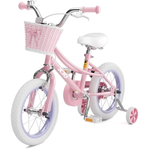 XJD Girls Bike for 3-12 Years Old Girls, 12 14 16 20 Inch Kids Bike with Training Wheels, Adjustable Seat Height, Coaster Brake, Streamers Basket