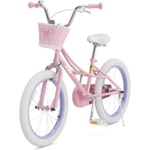 XJD Girls Bike for 3-12 Years Old Girls, 12 14 16 20 Inch Kids Bike with Training Wheels, Adjustable Seat Height, Coaster Brake, Streamers Basket