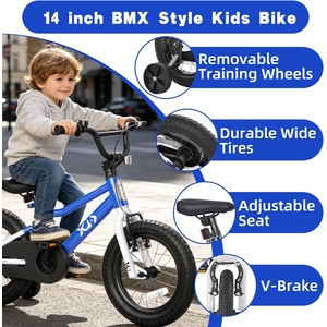 XJD 12 14 16 inch Kids Bike BMX Style Bicycle with Training Wheels Coaster Brake for 3-10 Years Old Toddlers Boys Girls