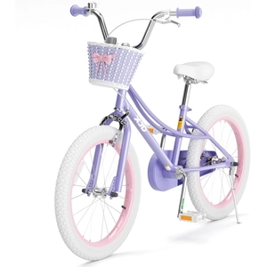XJD Girls Bike for 3-12 Years Old Girls, 12 14 16 20 Inch Kids Bike with Training Wheels, Adjustable Seat Height, Coaster Brake, Streamers Basket