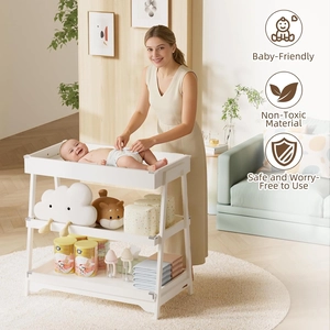 XJD Changing Table, Diaper Changing Station with Waterproof Pad，Baby Changing Table for Nursery Bedroom (White)