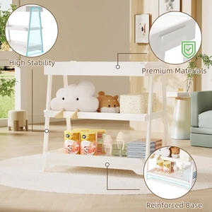 XJD Changing Table, Diaper Changing Station with Waterproof Pad，Baby Changing Table for Nursery Bedroom (White)