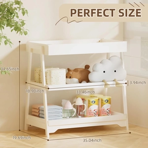 XJD Changing Table, Diaper Changing Station with Waterproof Pad，Baby Changing Table for Nursery Bedroom (White)