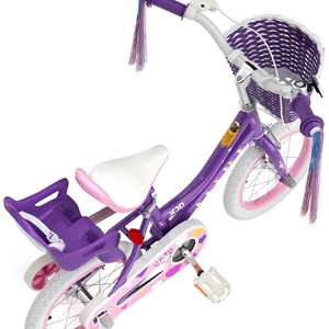 XJD Girls Bike, 12/14/16/20 Inch Bicycle for Ages 2-12 Toddler Bike | Retro Style Kids Bike with Training Wheels, 20 Inch Girl Bicycle with Kickstand