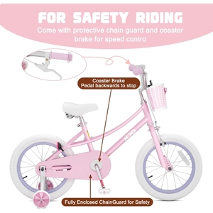 XJD Girls Bike, 12/14/16/20 Inch Bicycle for Ages 2-12 Toddler Bike | Retro Style Kids Bike with Training Wheels, 20 Inch Girl Bicycle with Kickstand