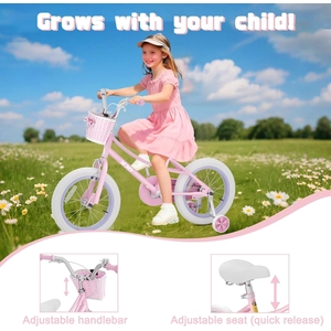 XJD Girls Bike, 12/14/16/20 Inch Bicycle for Ages 2-12 Toddler Bike | Retro Style Kids Bike with Training Wheels, 20 Inch Girl Bicycle with Kickstand