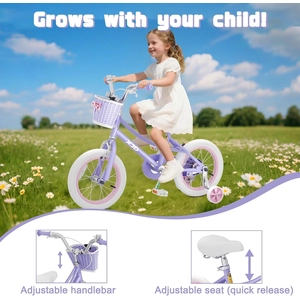 XJD Girls Bike for 2-12 Years Old Kids 12 14 16 20 Inch Toddler Bike,Retro Style Kids Bike with Training Wheels, 20 Inch Girl Bicycle with Kickstand