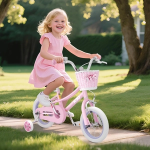 XJD Girls Bike for 2-12 Years Old Kids 12 14 16 20 Inch Toddler Bike,Retro Style Kids Bike with Training Wheels, 20 Inch Girl Bicycle with Kickstand