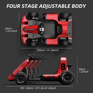 XJD 12V 7Ah Battery Electric Go Kart with Adjustable Seat, Powered Pedal Go Karts for Kids Youths on Car Electric Vehicle Car Christmas Birthday Gifts for 3 Years and Up (Red)