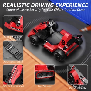 XJD 12V 7Ah Battery Electric Go Kart with Adjustable Seat, Powered Pedal Go Karts for Kids Youths on Car Electric Vehicle Car Christmas Birthday Gifts for 3 Years and Up (Red)