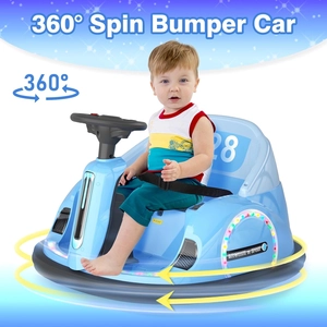 XJD 12V Remote Baby Bumper Car for Toddlers 1.5-3 | 360° Spinning Fun Built-in MP3 & LED Lights Parent Remote Control
