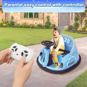 XJD 12V Remote Baby Bumper Car for Toddlers 1.5-3 | 360° Spinning Fun Built-in MP3 & LED Lights Parent Remote Control