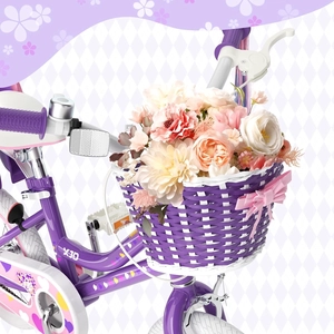 XJD Girls Bike, 12/14/16/20 Inch Bicycle for Ages 2-12 Toddler Bike | Retro Style Kids Bike with Training Wheels, 20 Inch Girl Bicycle with Kickstand