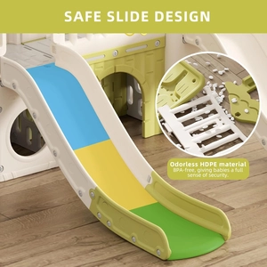 XJD 10 in 1 Toddler Slide, Jungle Double Slide Playset with Basketball Hoop | Tunnel and Storage Space, Outdoor Indoor Slide for Toddlers Age 1+,Tree House Design Toddlers Outdoor Indoor Playground