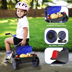 XJD Toddler Tricycle, Foldable Toddler Bike with Pedals, Tricycle for 2-5 Year Olds, Adjustable Comfortable Seat, Christmas Birthday Gifts for 1-5 Years Old Boys and Girls (Blue)