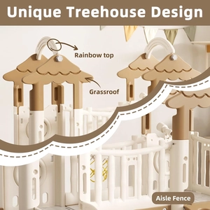 XJD 9 in 1 Toddler Slide, Jungle Slide with Basketball Hoop | Tunnel and Storage Space, Outdoor Indoor Slide for Toddlers Age 1+,Tree House Design Toddlers Outdoor Indoor Playground