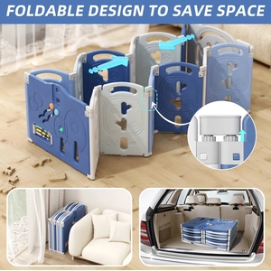 XJD Foldable Playpen Blue