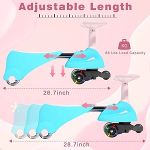 XJD Electric Wiggle Car Pink Adjustable length