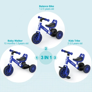 XJD 3-in-1 Kids Tricycle for 10 Months–3 Years